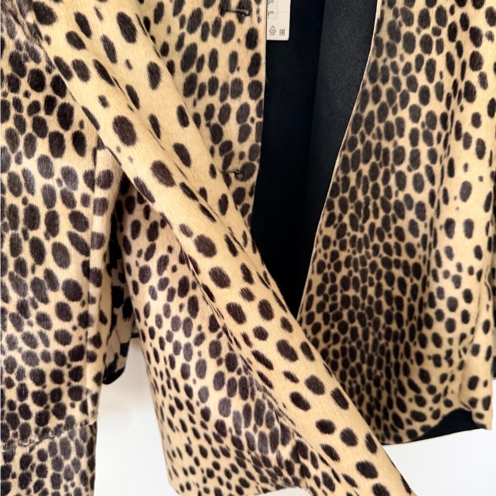 Zara Women's Black and Cream Animal Print Teddy Jacket - Picture 5 of 8